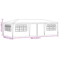 Gazebo Professionale con Pareti 4x9 m Verde 90 g/m² 48540