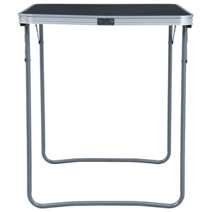 Tavolo da Campeggio Pieghevole Telaio in Metallo 80x60cm Grigio 48171