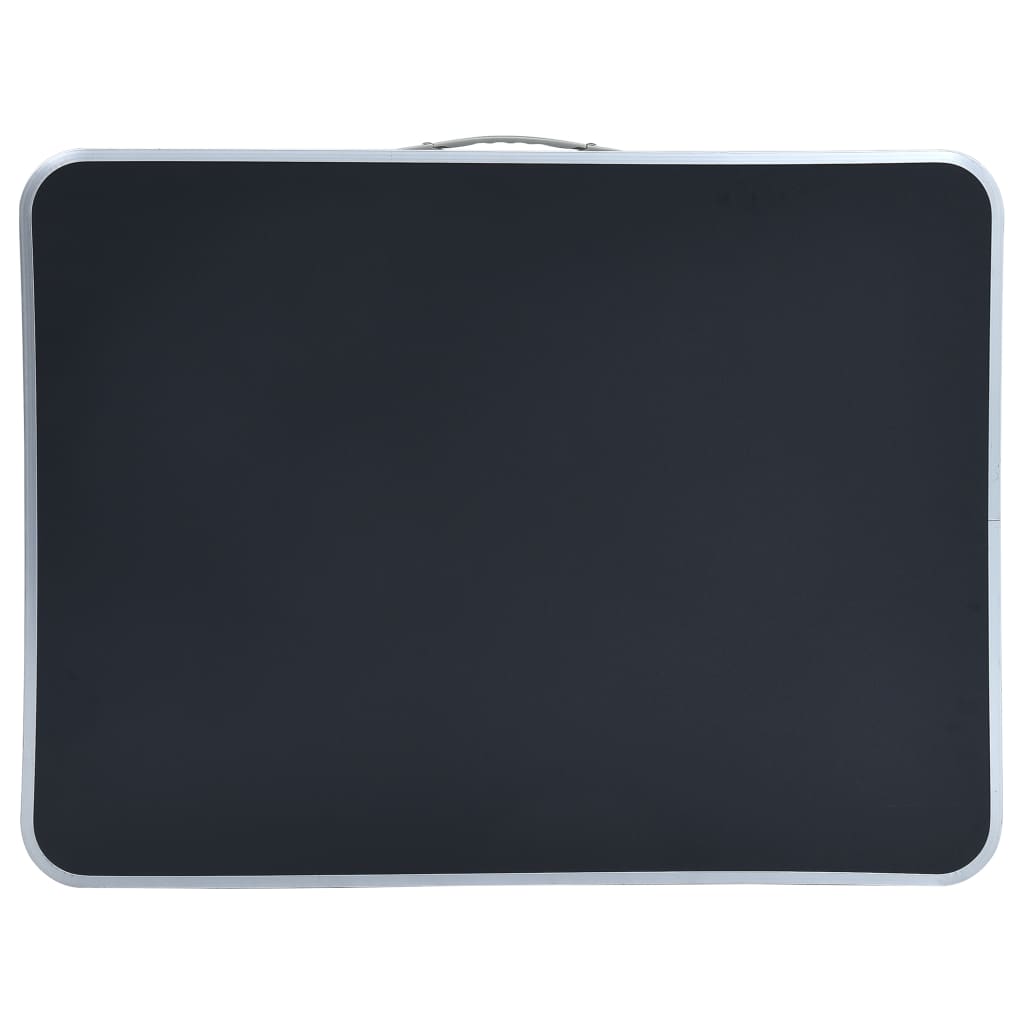 Tavolo da Campeggio Pieghevole Telaio in Metallo 80x60cm Grigio cod mxl 43887