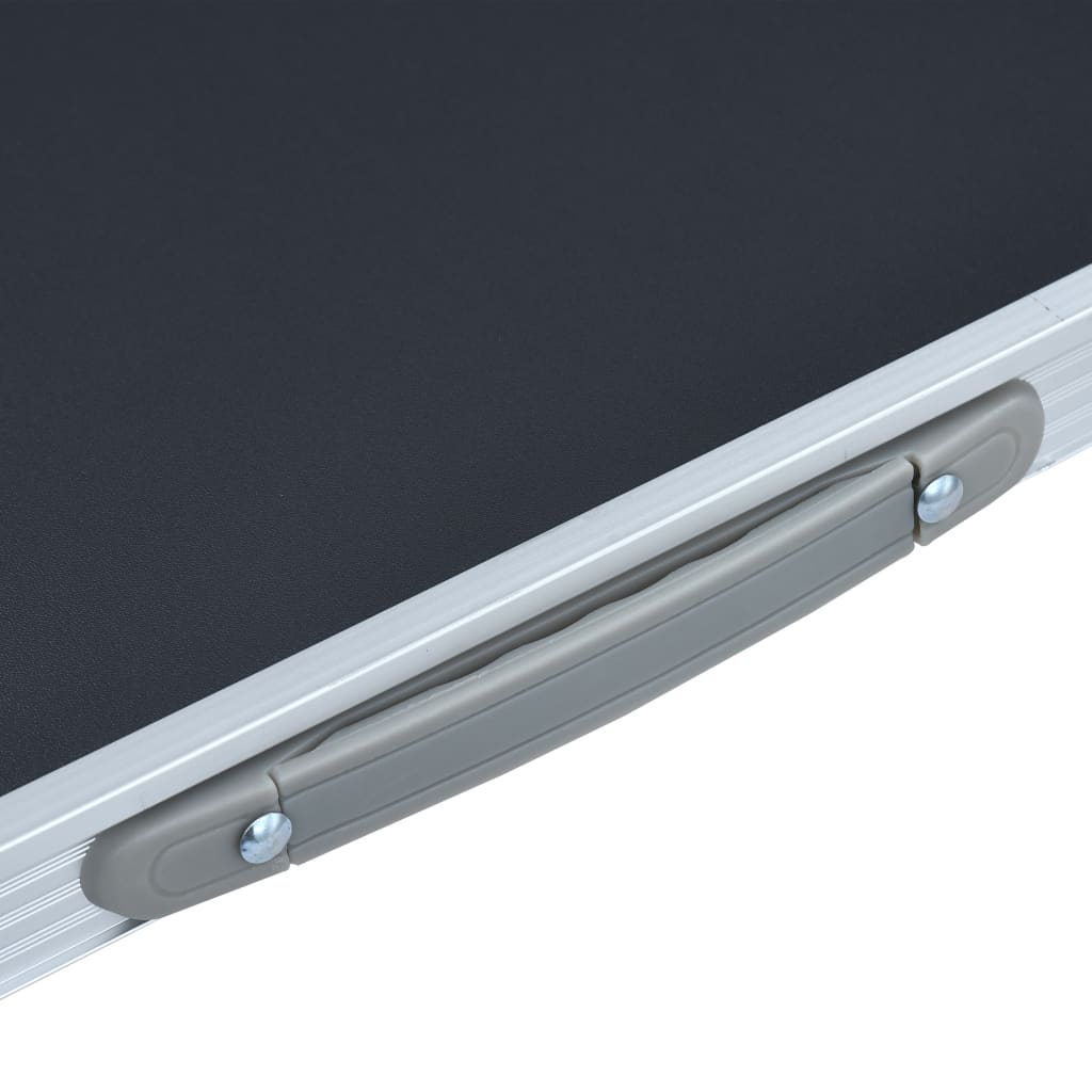 Tavolo da Campeggio Pieghevole Telaio in Metallo 80x60cm Grigio cod mxl 43887