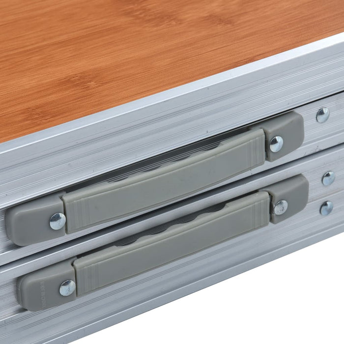 Tavolo da Campeggio Pieghevole in Alluminio 240x60 cm 48176