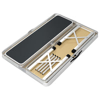 Tavolo da Campeggio Pieghevole con 2 Panche in Alluminio Grigio 48183