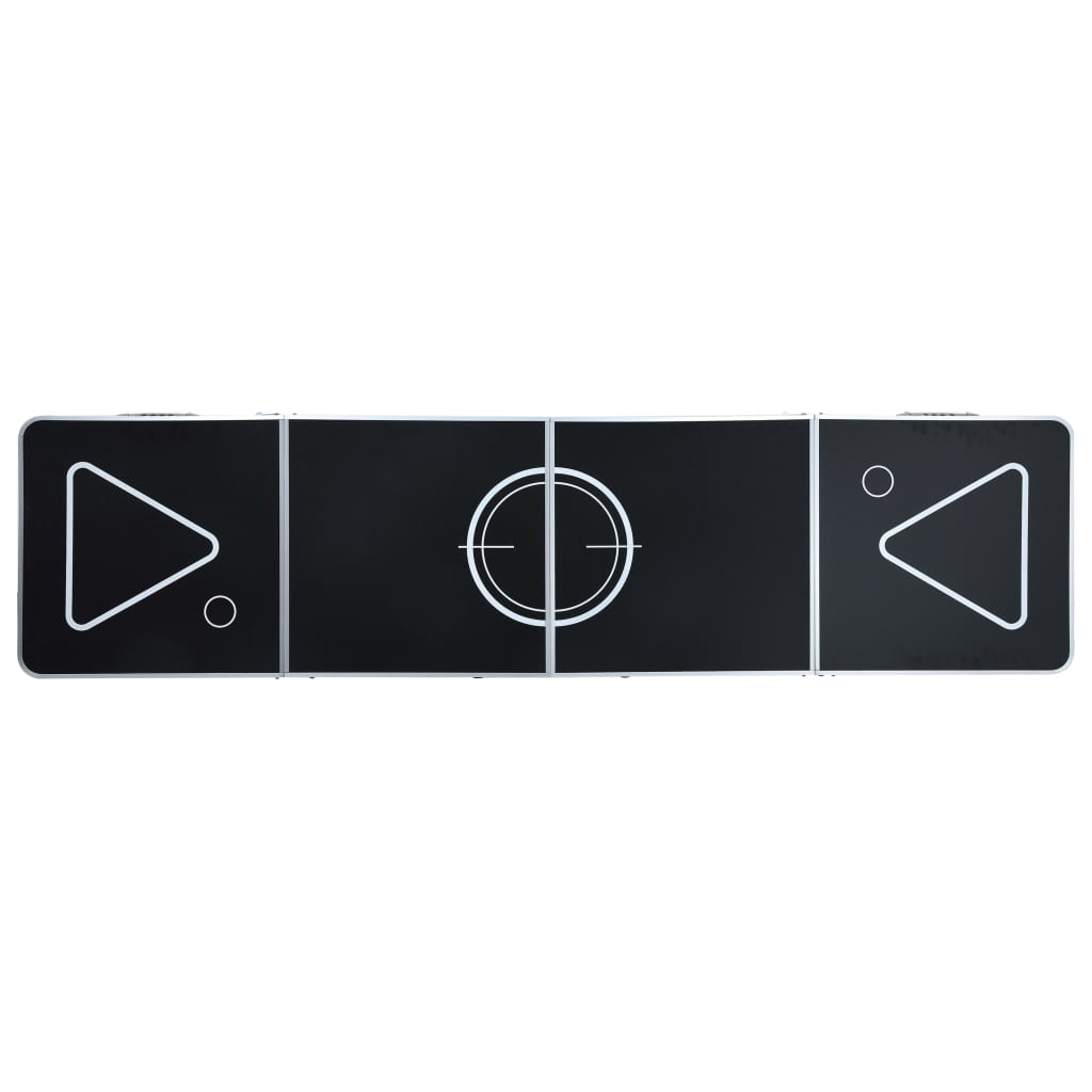 Tavolo da Beer Pong Pieghevole 240 cm Nero 48188