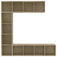 Set Mobili Libreria/Porta TV 3 pz Rovere Sonoma 180x30x180 cm 278791