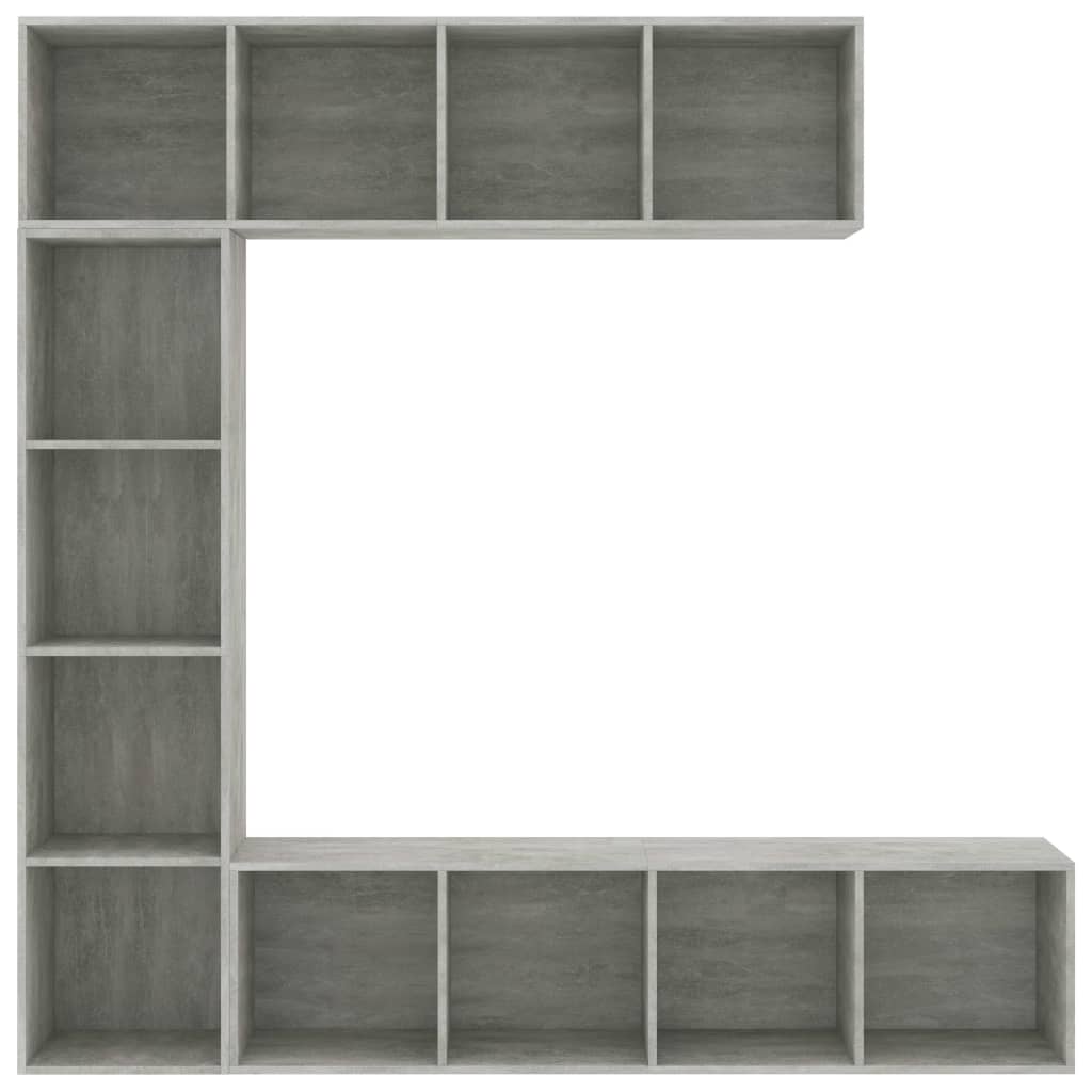 Set Mobili Libreria/Porta TV 3 pz Grigio Cemento 180x30x180 cm 278792