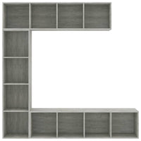 Set Mobili Libreria/Porta TV 3 pz Grigio Cemento 180x30x180 cm 278792