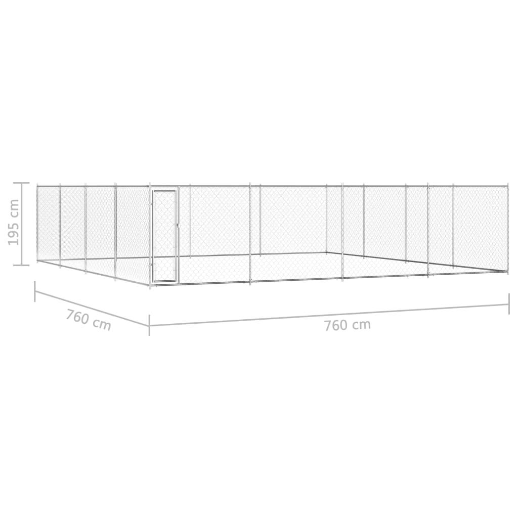 Cuccia da esterno gabbia recinto per animali box per cani da esterno in acciaio zincato 760 x 760 x 195 cm 02_0000478