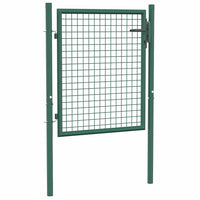 Cancello per Recinzione in Acciaio 100x75 cm Verde cod mxl 53214