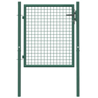 Cancello per Recinzione in Acciaio 100x75 cm Verde cod mxl 53214