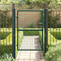 Cancello per Recinzione in Acciaio 100x125 cm Verde cod mxl 51680