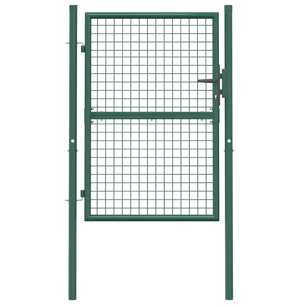 Cancello per Recinzione in Acciaio 100x125 cm Verde cod mxl 51680
