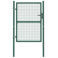 Cancello per Recinzione in Acciaio 100x125 cm Verde cod mxl 51680