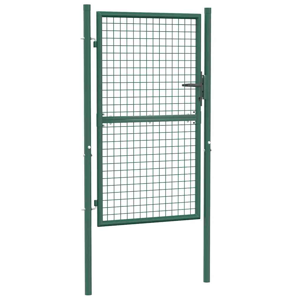 Cancello per Recinzione in Acciaio 100x150 cm Verde cod mxl 53165