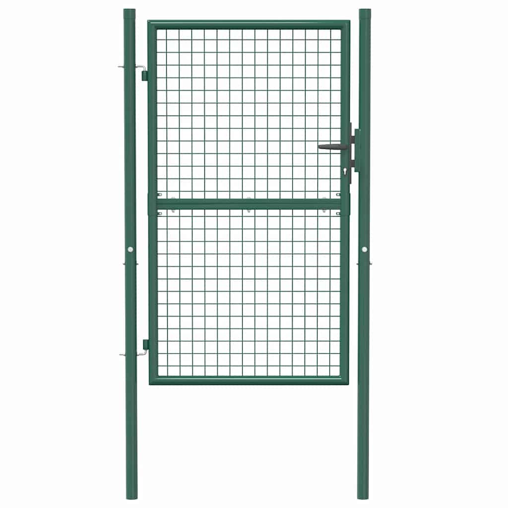 Cancello per Recinzione in Acciaio 100x150 cm Verde cod mxl 53165