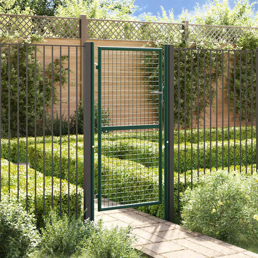 Cancello per Recinzione in Acciaio 100x175 cm Verde 145735