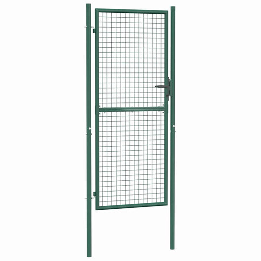 Cancello per Recinzione in Acciaio 100x200 cm Verde 145736