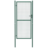 Cancello per Recinzione in Acciaio 100x200 cm Verde 145736
