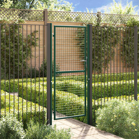 Cancello per Recinzione in Acciaio 100x200 cm Verde 145736