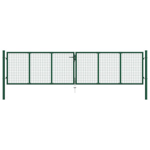 Cancello da Giardino a Rete in Acciaio 400x75 cm Verde cod mxl 76535