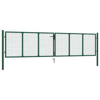Cancello da Giardino a Rete in Acciaio 390x75 cm Verde 145747