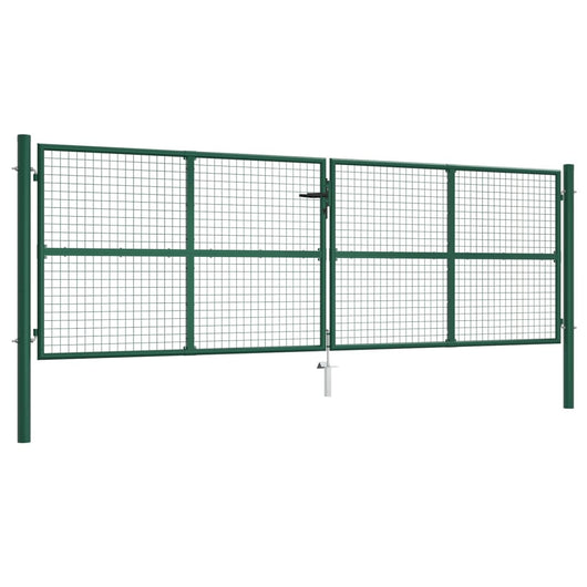 Cancello da Giardino a Rete in Acciaio 400x125 cm Verde cod mxl 50370