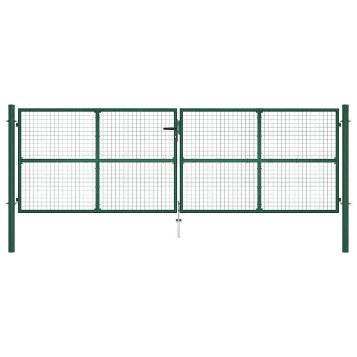 Cancello da Giardino a Rete in Acciaio 400x125 cm Verde cod mxl 50370