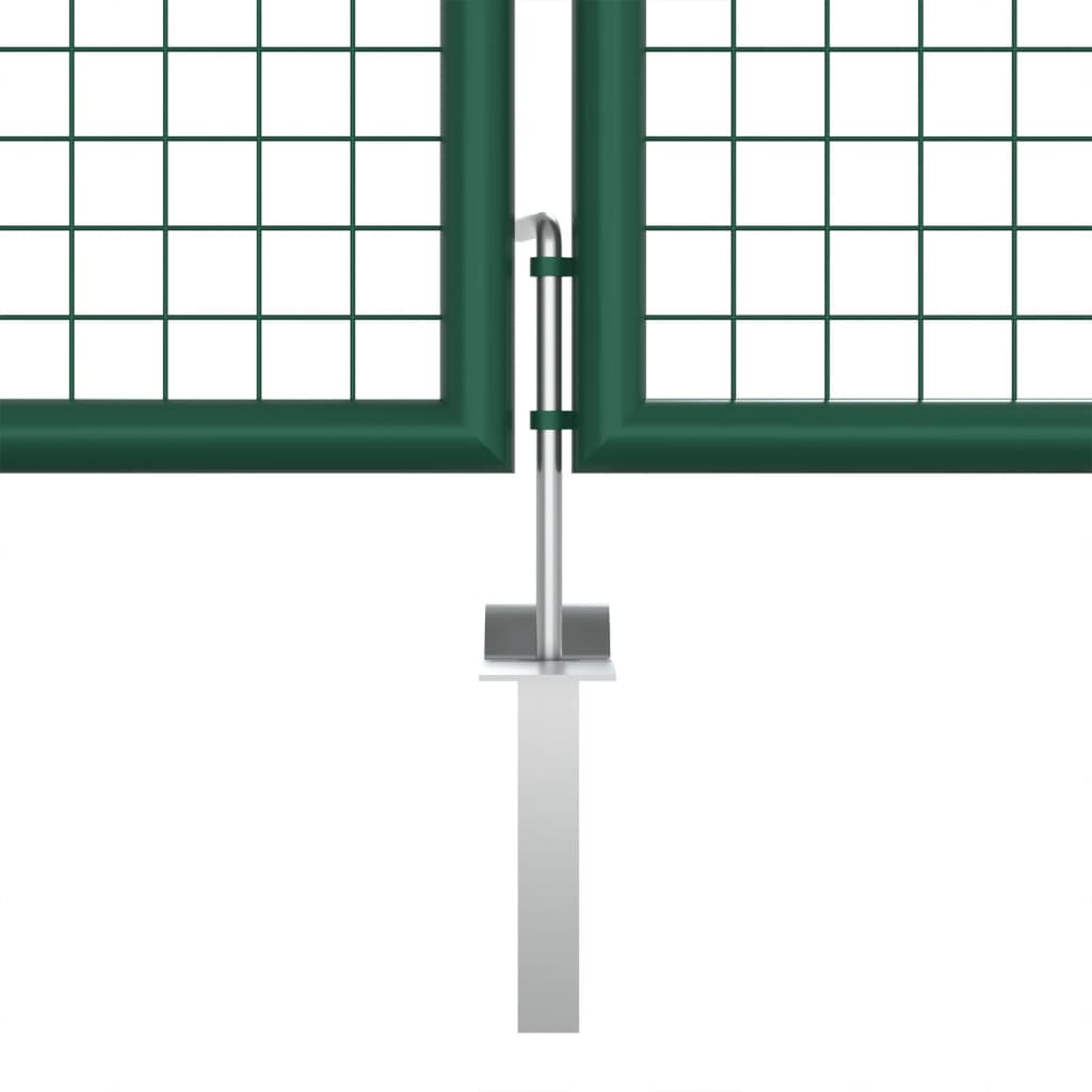 Cancello da Giardino a Rete in Acciaio 400x125 cm Verde cod mxl 50370