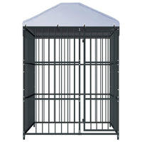 Cuccia da esterno gabbia recinto per animali box per cani da esterno con tetto per cani 150 x 150 x 210 cm 02_0000323