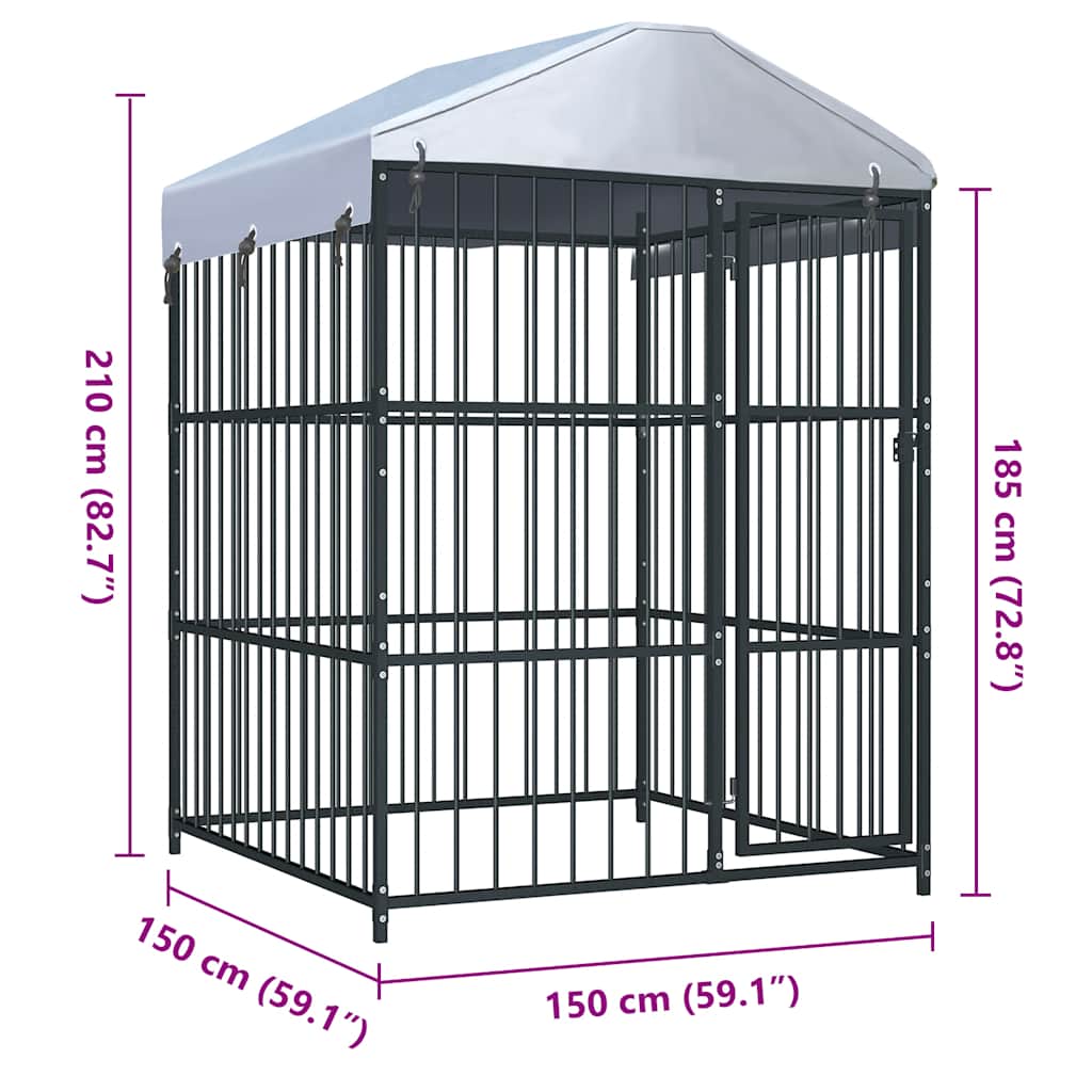 Canile da Esterno con Tetto 150x150x210 cm cod mxl 59410