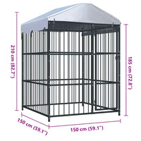 Canile da Esterno con Tetto 150x150x210 cm cod mxl 59410