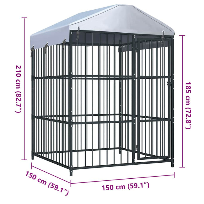 Canile da Esterno con Tetto 150x150x210 cm cod mxl 59410