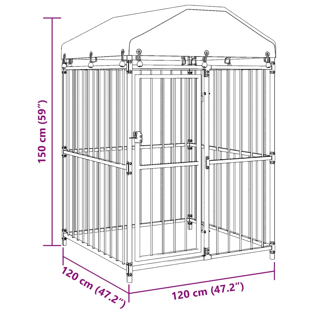 Canile da Esterno con Tetto 120x120x150 cm 145762