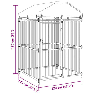 Canile da Esterno con Tetto 120x120x150 cm 145762
