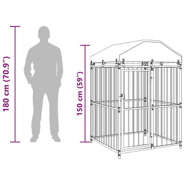 Canile da Esterno con Tetto 120x120x150 cm 145762