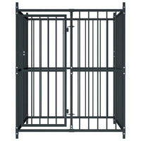 Cuccia da esterno gabbia recinto per animali box per cani da esterno per cani 120 x 120 x 150 cm nero 02_0000461