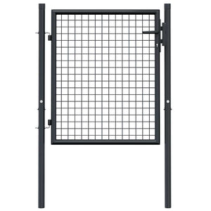 Cancello da giardino in rete di acciaio zincato 100x75 cm grigio 145771