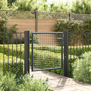 Cancello da giardino in rete di acciaio zincato 100x75 cm grigio 145771