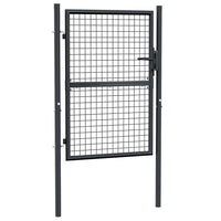 Cancello da giardino in rete di acciaio zincato 100x125 cm grigio 145772