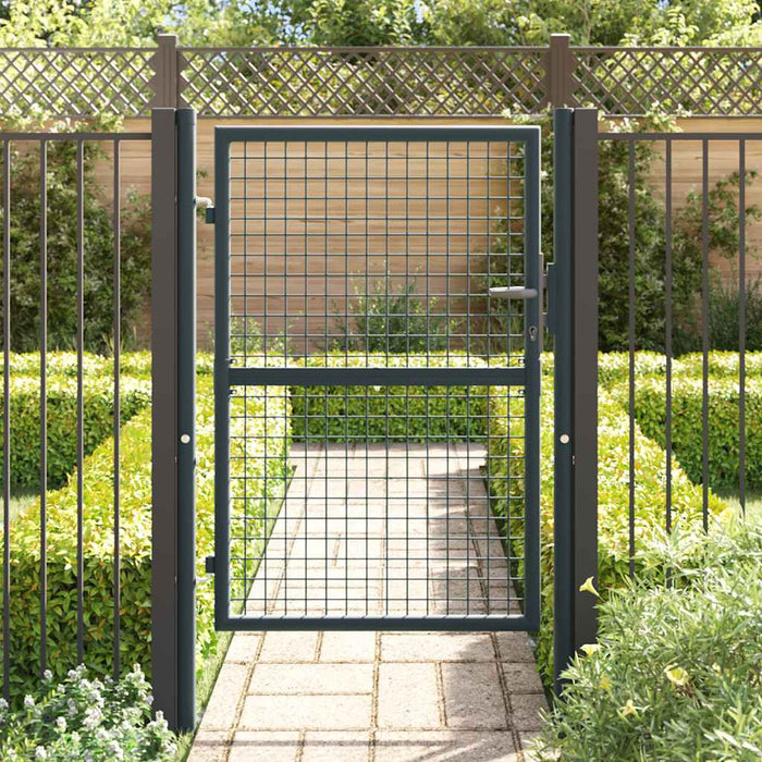 Cancello da giardino in rete di acciaio zincato 100x125 cm grigio 145772