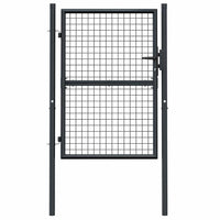 Cancello da Giardino in Acciaio Zincato 100x175 cm Grigio