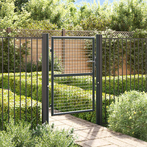 Cancello da Giardino in Acciaio Zincato 100x175 cm Grigio