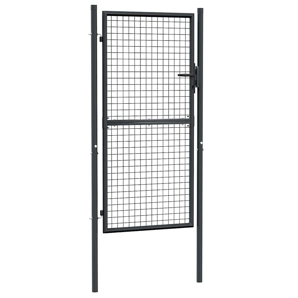 Cancello da giardino in rete di acciaio zincato 100x175 cm grigio 145774