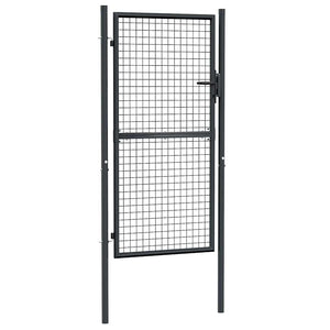 Cancello da giardino in rete di acciaio zincato 100x175 cm grigio 145774