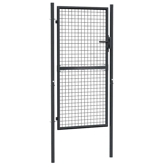 Cancello da giardino in rete di acciaio zincato 100x175 cm grigio 145774