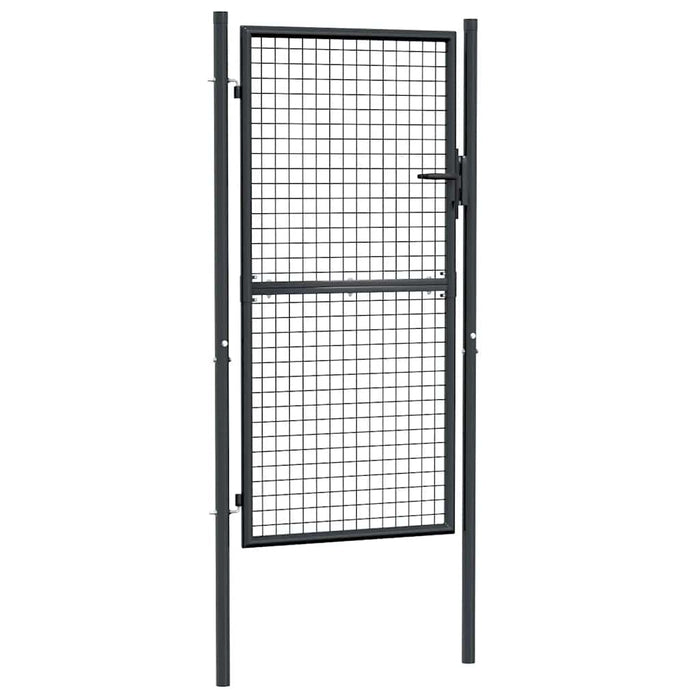 Cancello da giardino in rete di acciaio zincato 100x175 cm grigio 145774