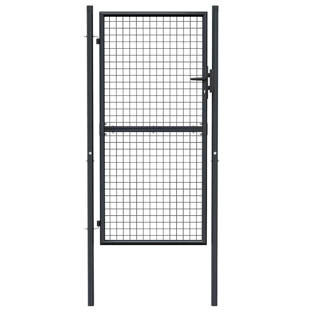 Cancello da giardino in rete di acciaio zincato 100x175 cm grigio 145774