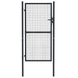 Cancello da giardino in rete di acciaio zincato 100x175 cm grigio 145774