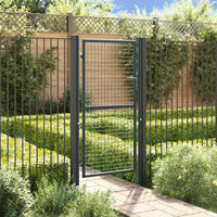Cancello da giardino in rete di acciaio zincato 100x175 cm grigio 145774