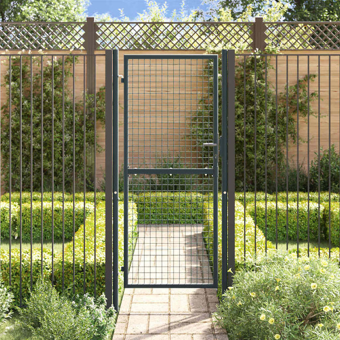 Cancello da giardino in rete di acciaio zincato 100x200 cm grigio 145775