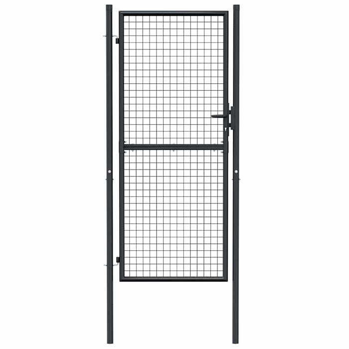 Cancello da giardino in rete di acciaio zincato 100x200 cm grigio 145775